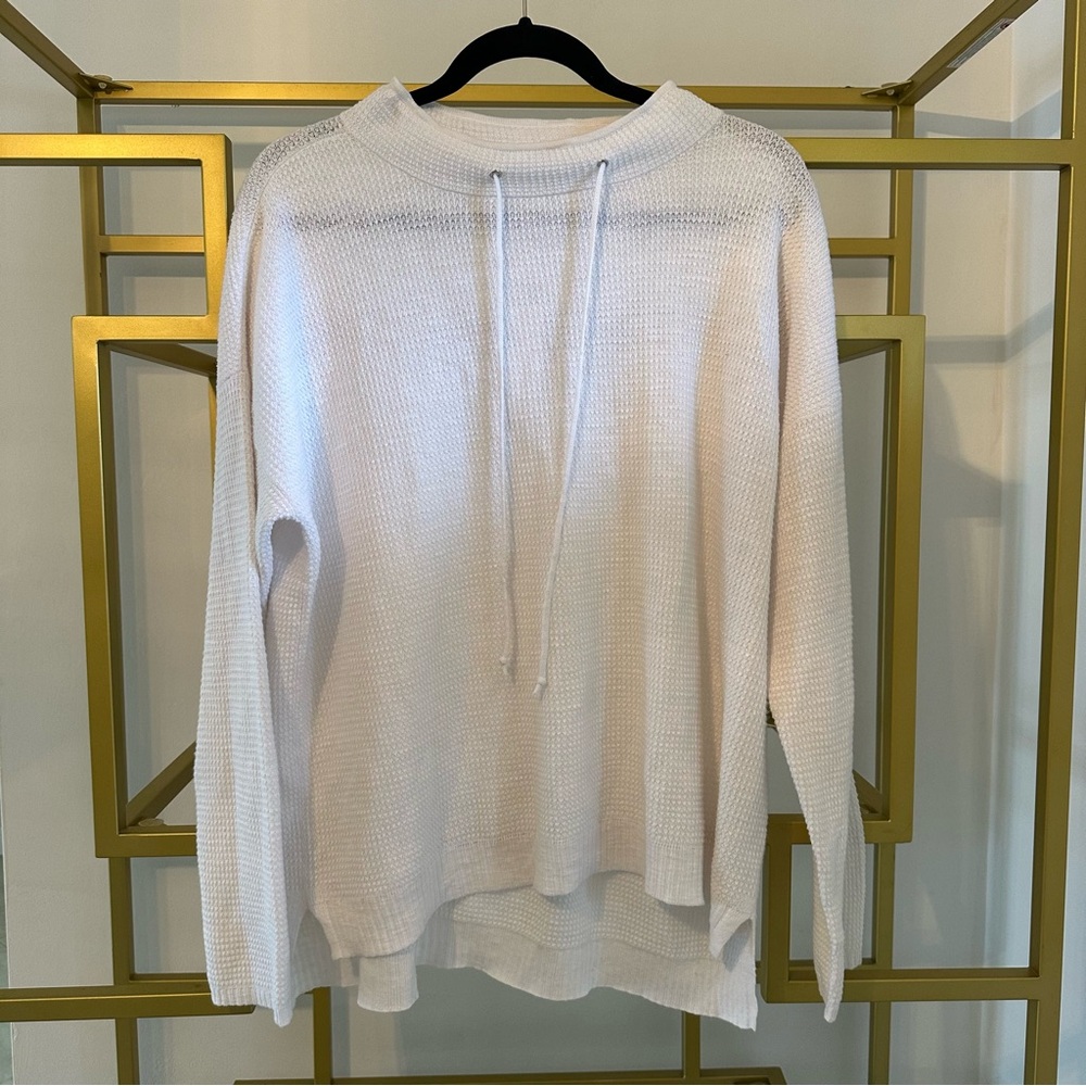 NWT Eileen Fisher Plus Waffle-Knit Funnel-Neck Sweater size large
